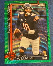 2025 Topps Chrome Football Caleb Williams Green Ray Wave Refractor 27/99 Bears