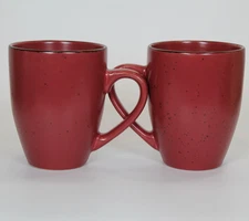Vancasso - Navia - Speckled Coffee Mugs - TWO - 2 - Rose / Brown - 4 1/8" tall