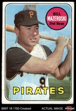 1969 Topps #335 Bill Mazeroski Pirates HOF 2 - GOOD