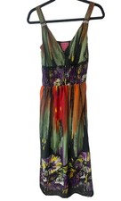 Diva Collection sun dress maxi boho sleeveless straps midriff gathered Med READ