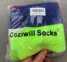 Coziwill High Soccer Socks 6 Pack Unisex 7-10 Yrs Bright Colors Orange Green