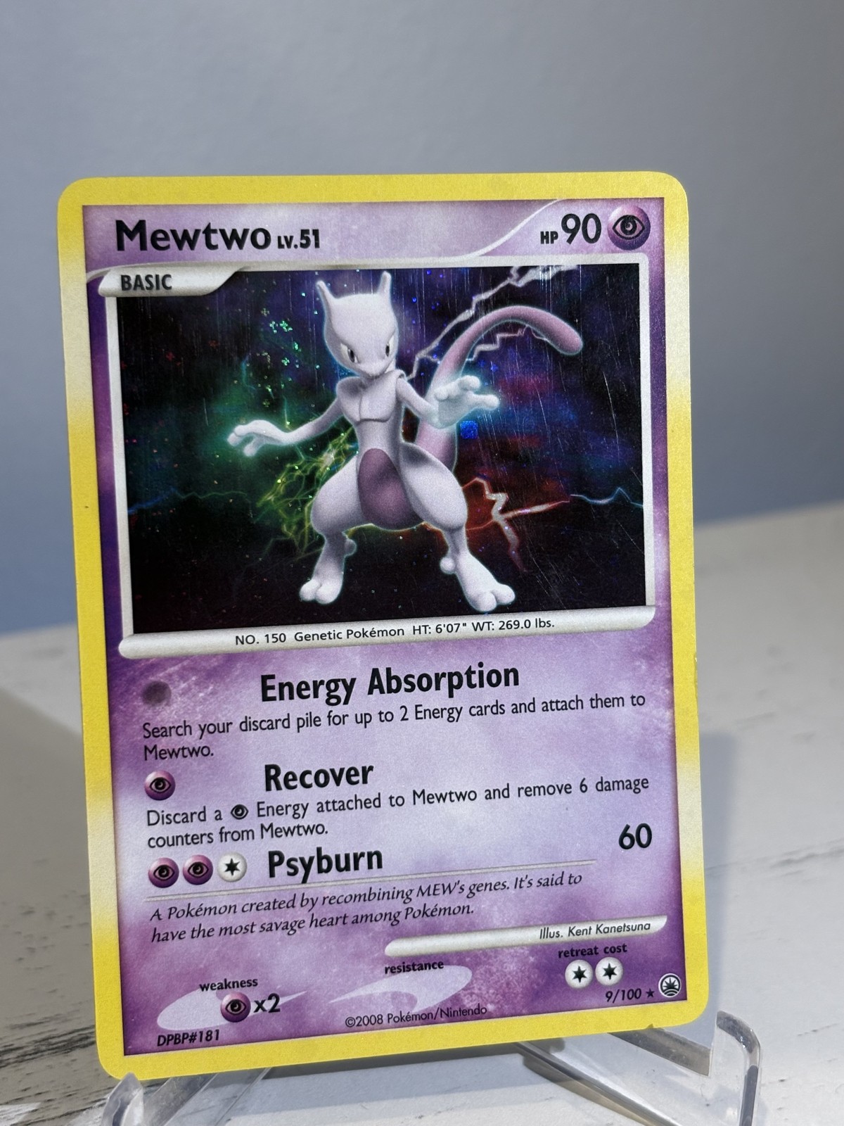 Mewtwo 9/100 Majestic Dawn Holo SWIRL Pokemon TCG LP