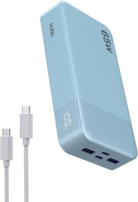 NOBIS Portable Charger, 65W 20000mAh Power Bank Fast Charging PD QC, 2 USB-C(in/