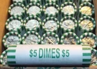 OBW 2025-D Roosevelt Dime $5 ROLL, LOOMIS BU Bank wrapped Roll