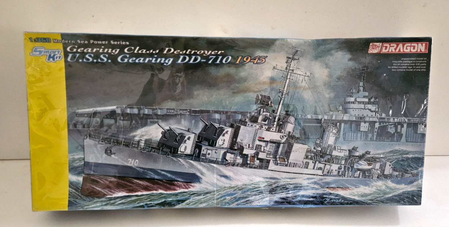 1/350 DRAGON USS GEARING DD-710 1945 #1029 NEW SEALED PLASTIC PE SHIP MODEL KIT