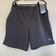 NWT Speedo Men s Large Tech Volley Hydroliner Boardshort Black 1125254 Swimsuit
