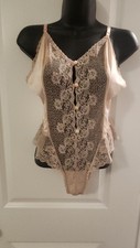 Kayser Vintage Lighy Pink Lace Bodysuit Women's Size 34