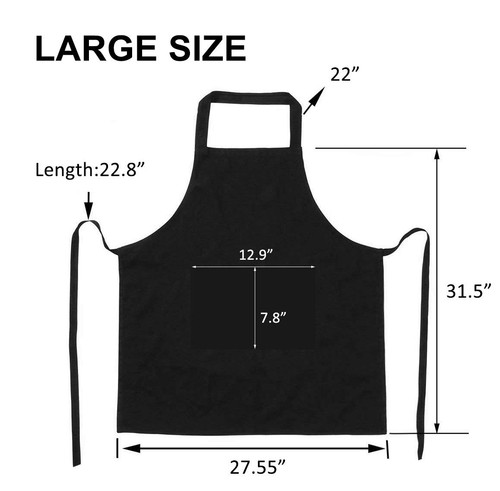 Black Chef Hat and Apron Set,Bib Apron in Big Size and Chef Hat, Bib Cooking ... - 第 2/8 張圖片
