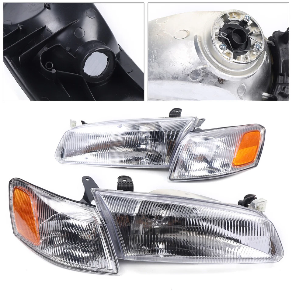 Left+Right Headlights Headlamps w/Corner Lights Set For Toyota Camry 1997-1999 Foto 2 de 4
