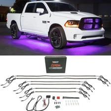 LEDGlow 6pc Purple Flex LED Slimline Truck Underbody Underglow Neon Lighting Kit