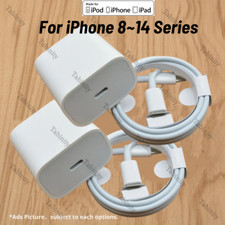 Upgrade 20W Fast Charger Block Type C Cable For iPhone 14 13 12 11 Pro Max 8 Lot