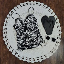 Women's Medium Love Your Assets Sara Blakely Spanx Swimsuit Tankini Swimwear