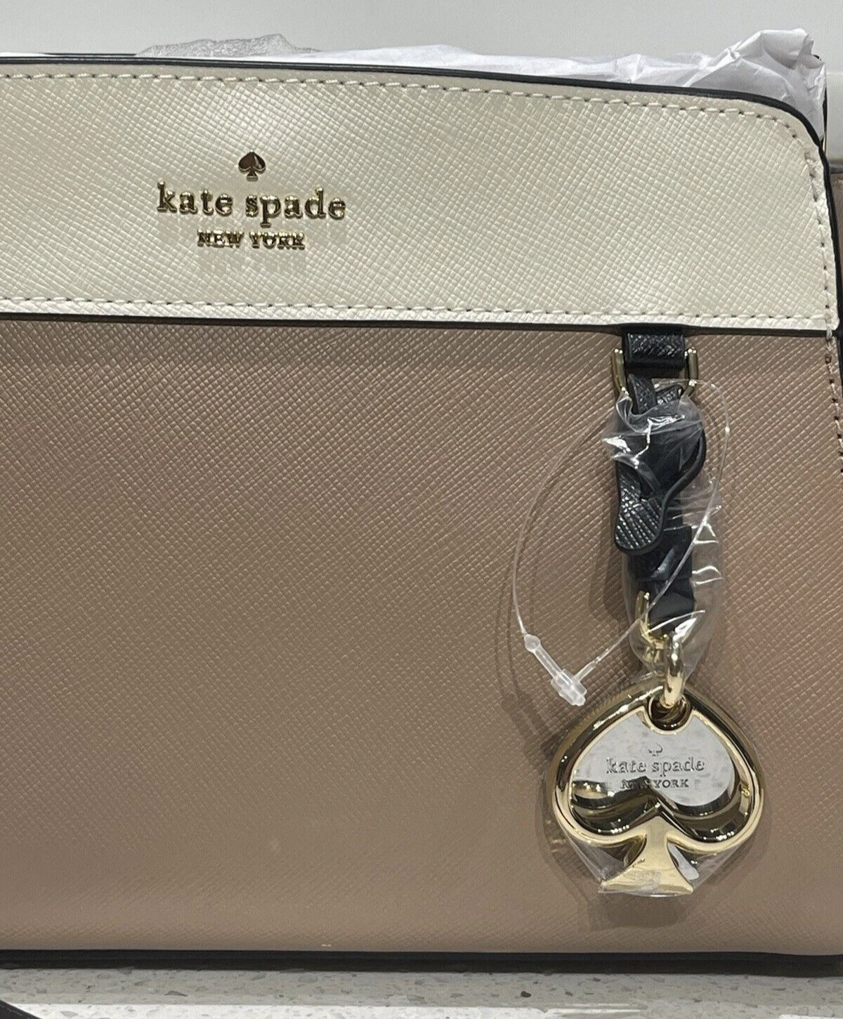 KATE SPADE MADISON PICCOLA MINI BORSA A TRACOLLA NOCCIOLA COLORBLOCK PELLE ORO NUOVA