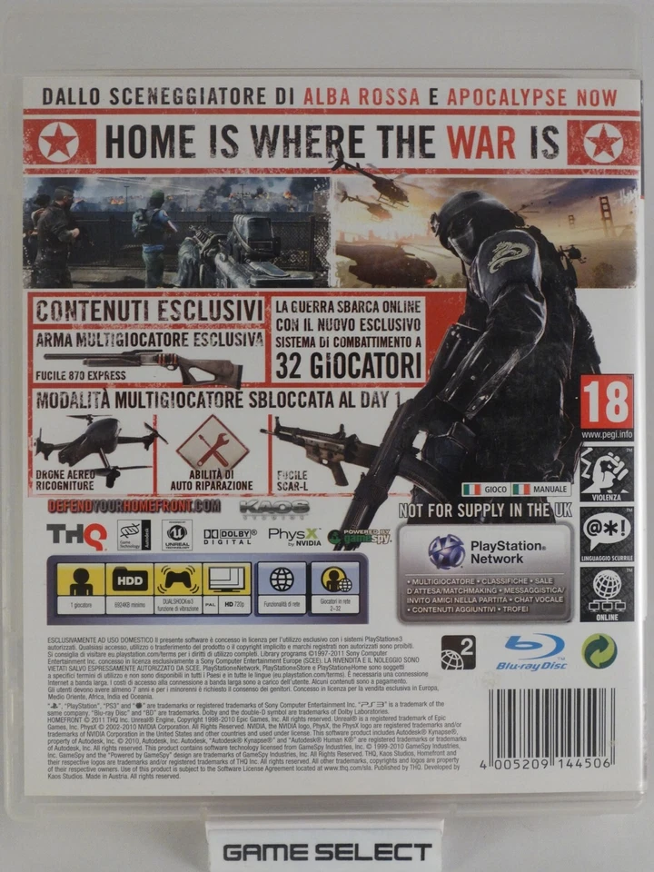 Homefront FPS Jeu de Tir sony ps3 playstation 3 pal - Original Complet - Photo 2/4