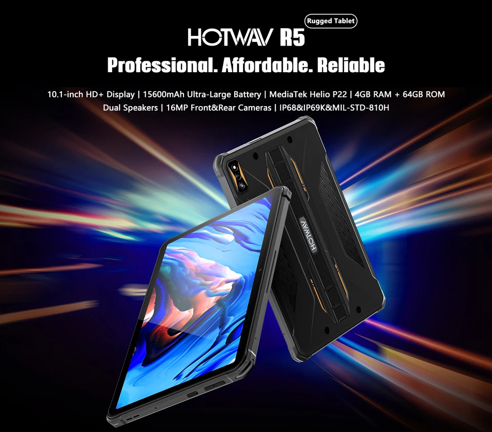 HOTWAV R5 Outdoor Tablet 15600mAh 10,1 Zoll  PC Android 4G LTE / 5G Wifi Tablet - Bild 2 von 4