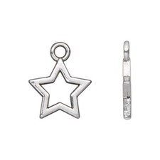 Drop, Charm, 20 Antiqued Silver Plated Pewter 17x17mm Double Sided Open Star