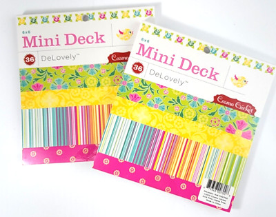 2 Cosmo Cricket DeLovely 6x6 Paper Pads Total 72 Sheets 18 Single Sided Designs