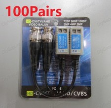 200PCS 100Pairs CCTV Coax BNC Video Pigtail Balun Transceiver Adapter over CAT5e