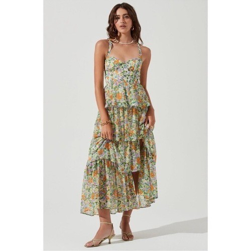 New ASTR MIDSUMMER FLORAL TIERED MAXI DRESS SIZE XL