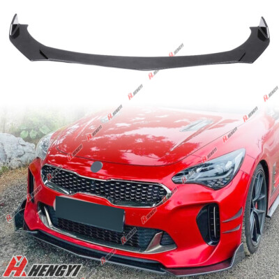 Carbon Fiber Optik Front Spoiler Lippe frontansatz Für Kia Stinger 2018-2023