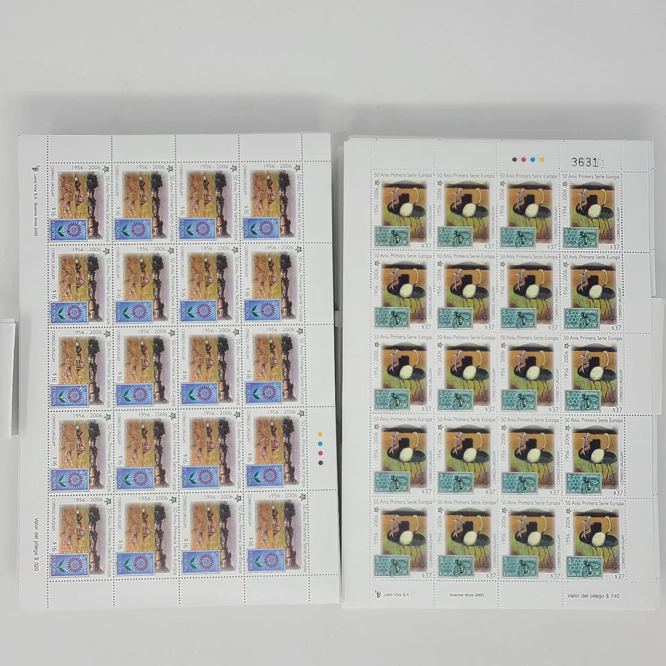 Uruguay MNH - 100x2 Sheets or 2000 Sets - Animals Birds Full Set - Cat. $12,000! - Image 2 of 3