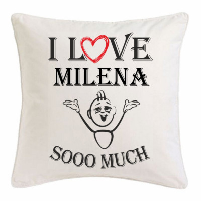 I Love Milena KISSENBEZUG 40X40cm Ich Liebe Milena Weiss 106025
