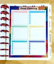Zone Cleaning Chores Housework Dashboard for use with Classic HAPPY Planner~