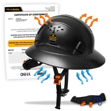 KwikSafety BLACK CARBON Hard Hat Type 1 Class C ANSI OSHA Compliant