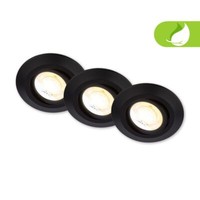 3Er Set Led Einbaustrahler 230V Cct Dimmbar Ra90 Schwenkbar 9Cm Schwarz