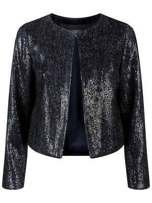 Fenn Wright Manson Petite Roma Sequin Navy Jacket UK 12 D 38 FR 40 UK