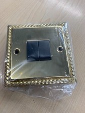 New Old Stock G&H MB2B Monarch Roped Polished Brass 2 Gang 2 Way Light Switch