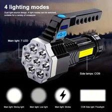 NEW HIGH POWER USB RECHARGEABLE HANDHELD 7-LED FLASHLIGHT WITH BUILT-IN BATTERY