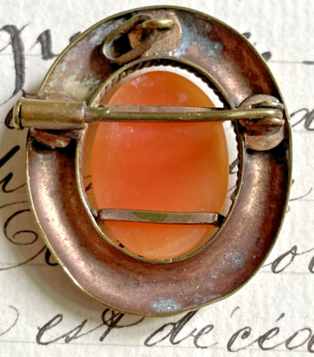 Camée Ancien Coquillage - Profil De Dame - Broche Ou Pendentif - Légèrement Déformé