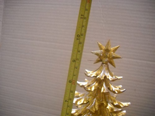 WELLS FLOWER AND GIFT HOUSE GOLD CHRISTMAS TREE 3 PIECE IN BOX HOLIDAY GIFT 7X10 - Picture 7 of 10