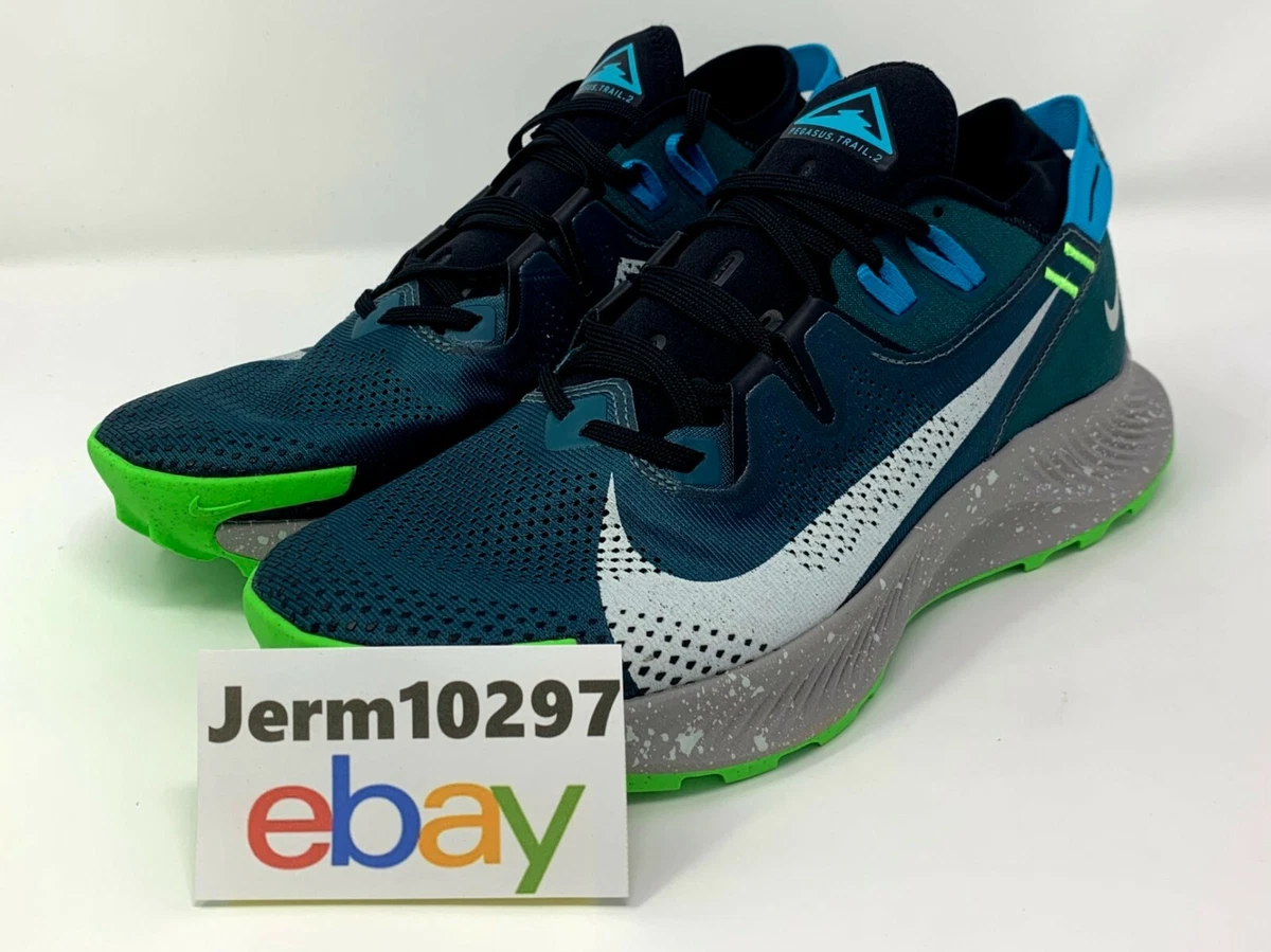 New Men s Nike Pegasus Trail 2 Running Shoes Dark Teal Green CK4305 300 Rare