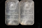 2-1981 Engelhard 1oz "cow" .999 Silver Bars Close Serial Numbers FC91518 & 25