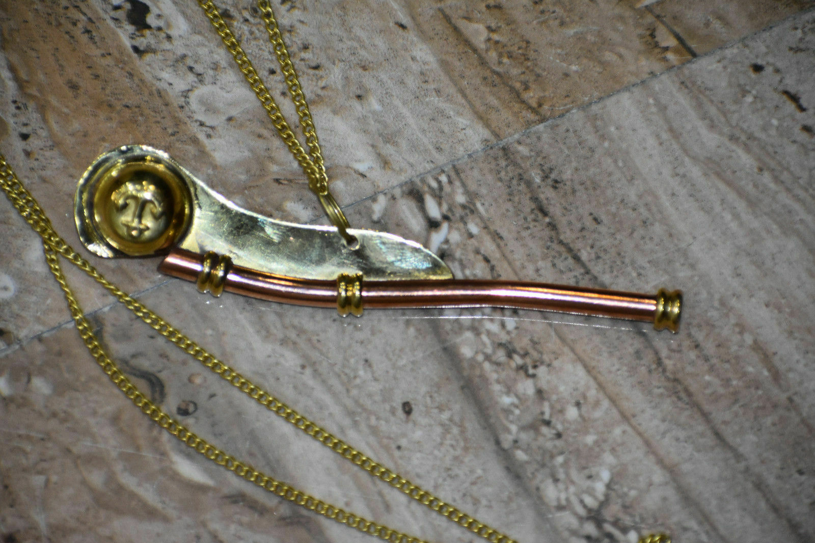 Asmara Nautique Laiton Massif Et Chaîne De Sifflet De Manœuvre En Cuivre ( Bosun) 12,7 Cm Avec Boîte De Bois De Rose