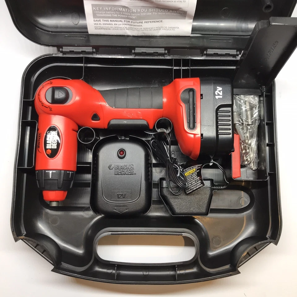 Black & Decker 12v XD1200 Taladro Giratorio Inalámbrico Herramienta Batería y Cargador Foto 2 de 4