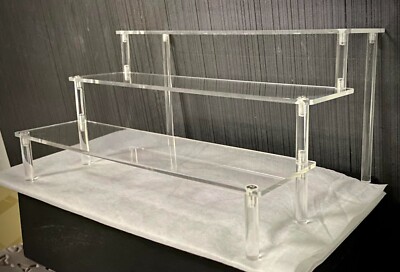 HENABLE Large Acrylic Display Risers, Perfume Stand Organizer 11.6 x 8 x 5.7 in
