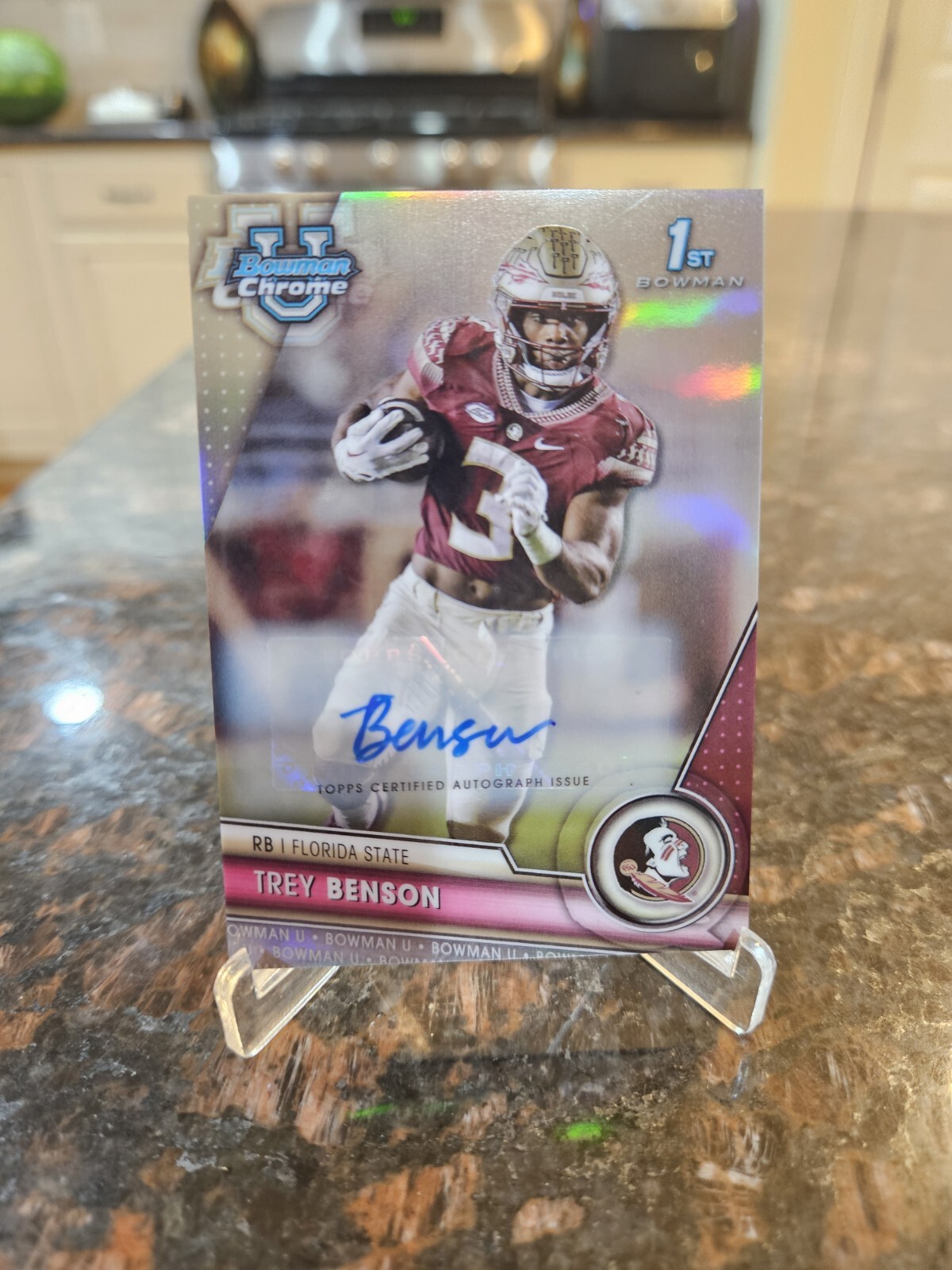 2023 Bowman Chrome U 1st Rookie Trey Benson Auto Refractor 494/499 #5