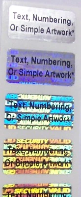 SDM-SECURITY SV5-1c 100 .5" x 1" Custom Print Security Hologram Tamper Evident Stickers