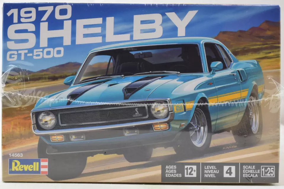 Revell 1970 Shelby GT-500 Ford Mustang 1/25 Scale Plastic Model Car Kit 14563 - Image 4 of 4