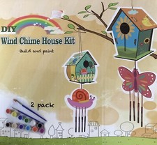 Wind Chime Bird House Craft Kit Build And Paint 2 Pack Summer, Rainy Day Fun