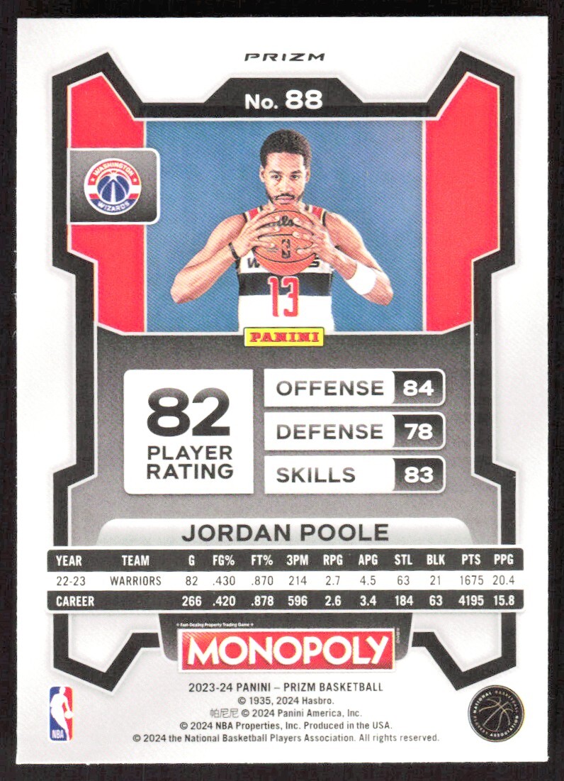 299枚限定 Jordan Poole RC Prizm ウィザーズ NBA 299枚限定 Jordan Poole RC Prizm ウィザーズ NBA - メルカリ