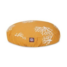 Yellow Coral Large Round Indoor Outdoor Pet Dog Bed With Removable Washable C...
