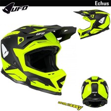 CASCO CROSS ENDURO IN FIBRA UFO ECHUS NERO GIALLO FLUO ECE 22.06