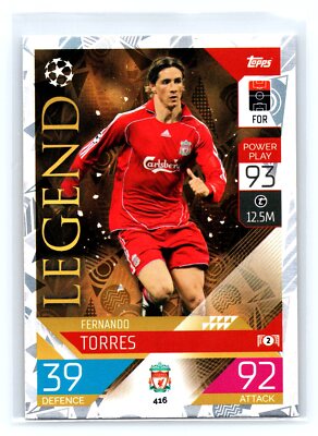 2022 Topps Match Attax #416 Fernando Torres Legend Foil Liverpool