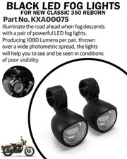 BLACK LED FOG LIGHTS FIT FOR ROYAL ENFIELD NE...