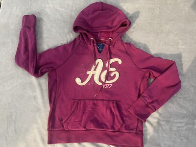 Vintage American Eagle Outfitters Logo Pullover Hoodie Sweatshirt, sz Large