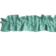 Faux Burlap Sleeve Topper Window Valance Top Bottom Ruffle Home Kitchen Decor